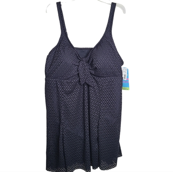 Swim Solutions Swim Swim Solutions Black Crochet Swim Dress